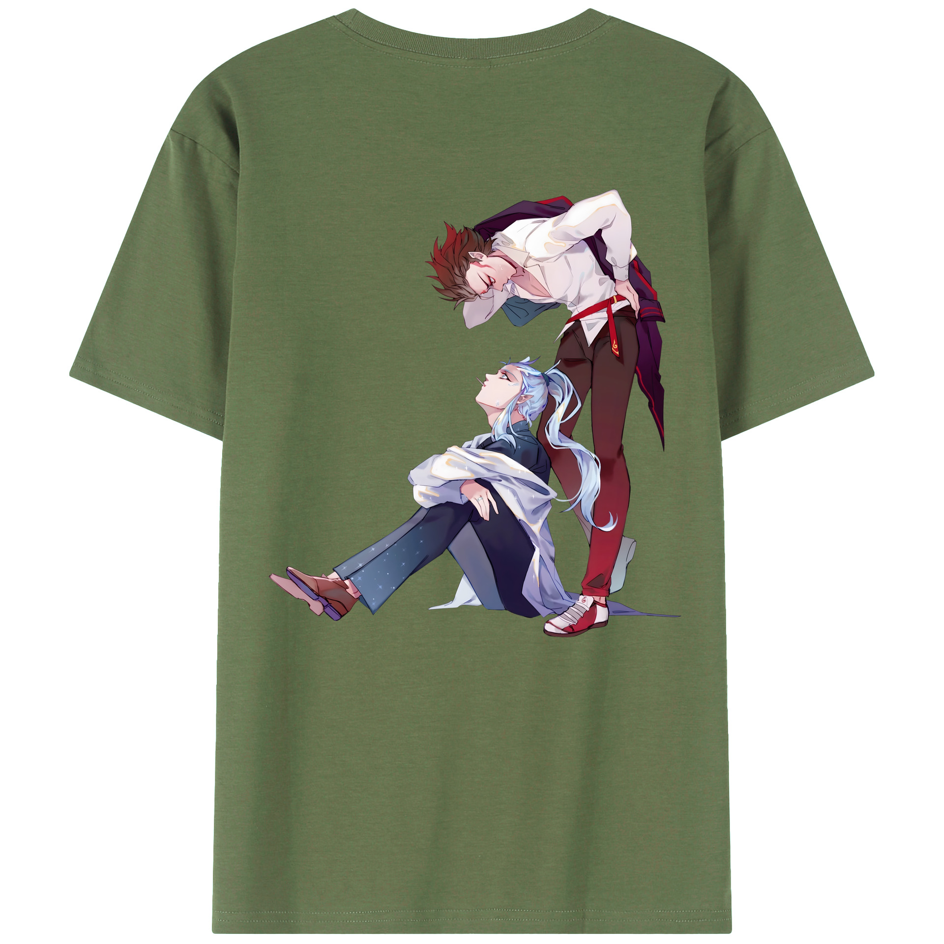（画像用） Ne Zha 2 ナタ 魔童の大暴れ 綿100％ メンズ半袖Tシャツ（バックプリント） 通気性